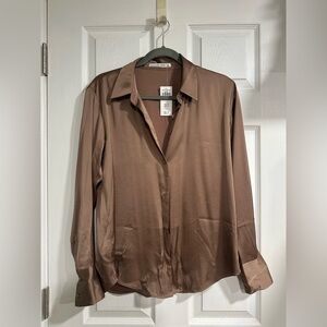 Abercrombie & Fitch Taupe Satin Shirt